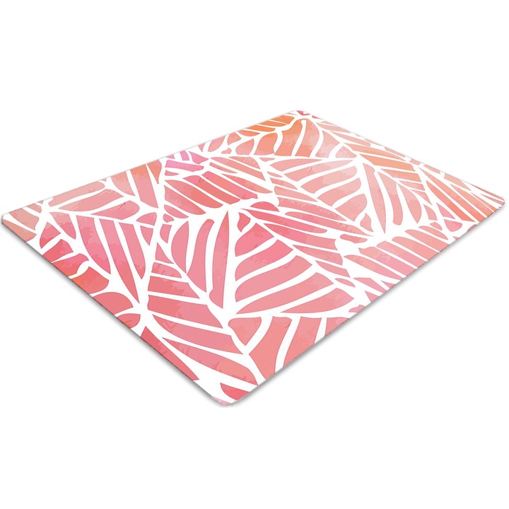 Covor pentru scaun de birou, PVC, ananas verde, Roz, 140 cm x 100 cm, 010250310030100006148