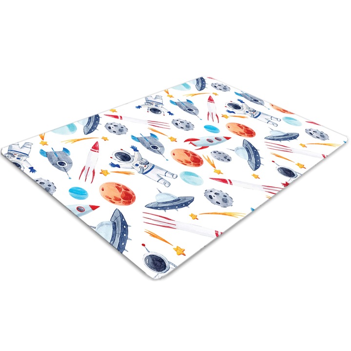 Covor pentru scaun de birou, PVC, astronaut, Albastru, 140 cm x 100 cm, 010250310030100030215