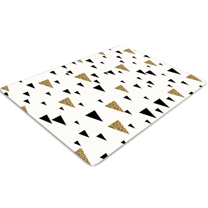 Covor pentru scaun de birou, PVC, triunghi, Verde, 140 cm x 100 cm, 010250310030100007813