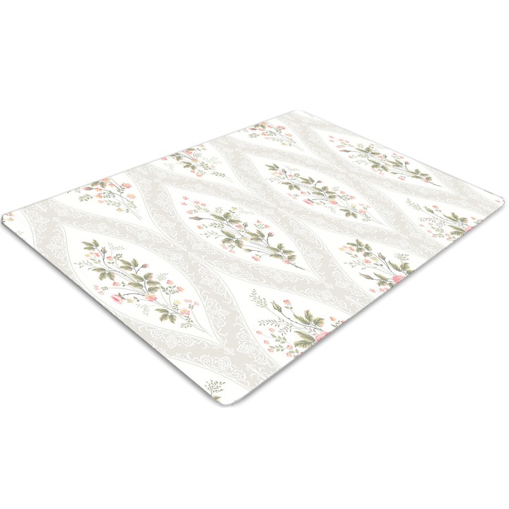 Covor PVC. Tulup. Vinil. Dreptunghi. Tapet retro. Verde. 100 cm x 70 cm. 010250310010100030211