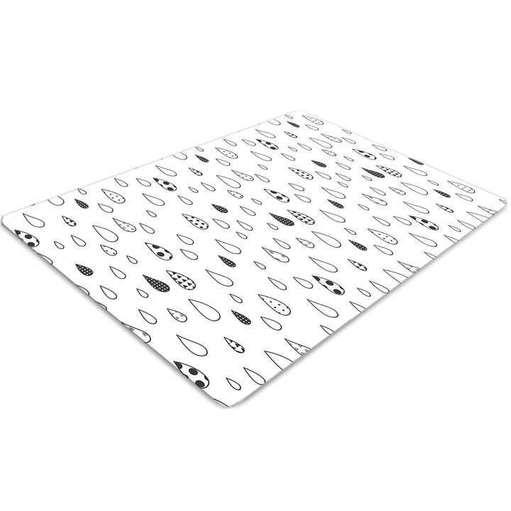 Covor pentru scaun de birou, PVC, picaturi abstracte, Gri, 140 cm x 100 cm, 010250310030100030283