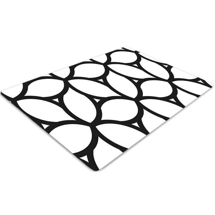 Covor pentru scaun de birou, PVC, forme geometrice, Gri, 140 cm x 100 cm, 010250310030100030776