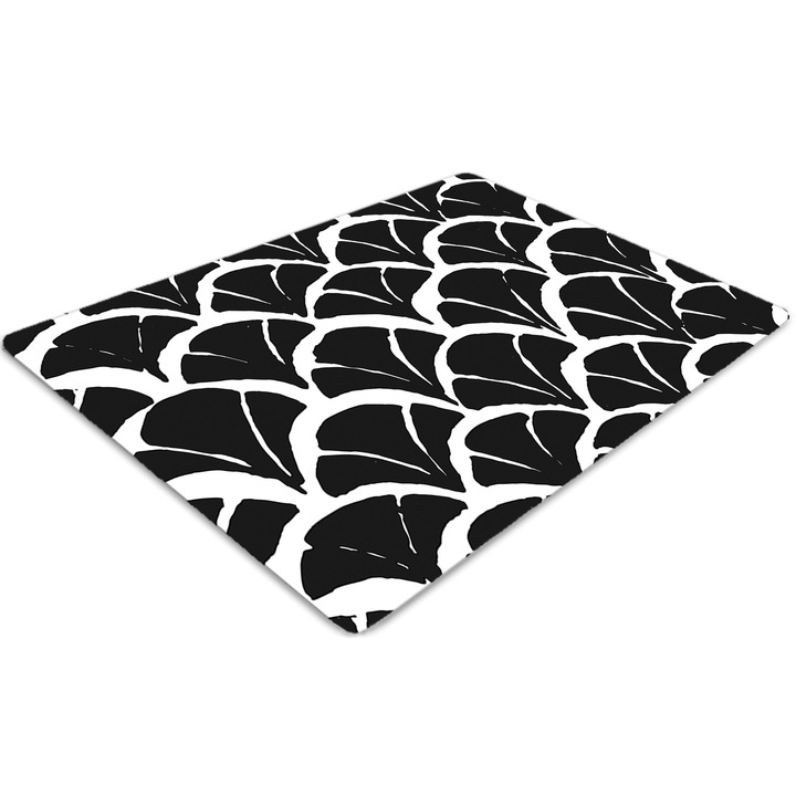 Covor pentru scaun de birou, PVC, model oriental, Alb, 140 cm x 100 cm, 010250310030100029302