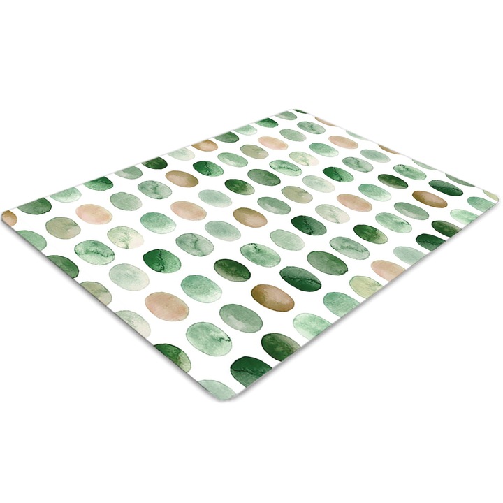 Covor pentru scaun de birou, PVC, puncte colorate, Verde, 140 cm x 100 cm, 010250310030100007853
