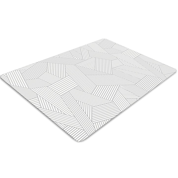 Covor PVC. Tulup. Vinil. Dreptunghi. Ornament. Alb. 120 cm x 90 cm. 010250310020100029310