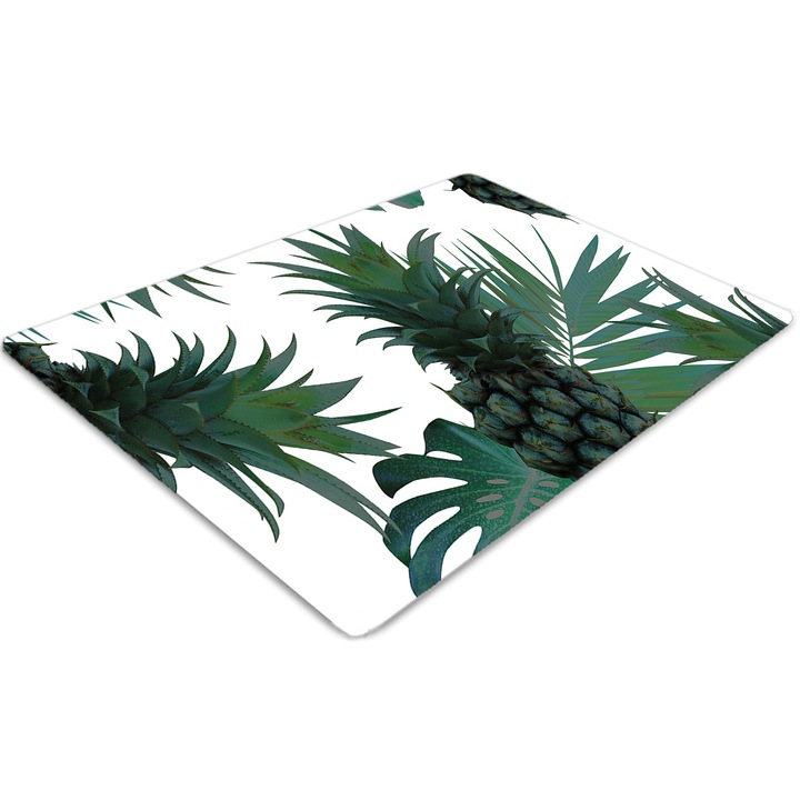 Covor pentru scaun de birou, PVC, ananas verde, Verde, 140 cm x 100 cm, 010250310030100011846