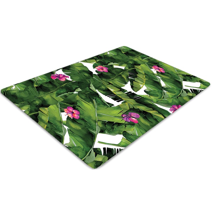 Covor pentru scaun de birou, PVC, hibiscus, Verde, 140 cm x 100 cm, 010250310030100011885