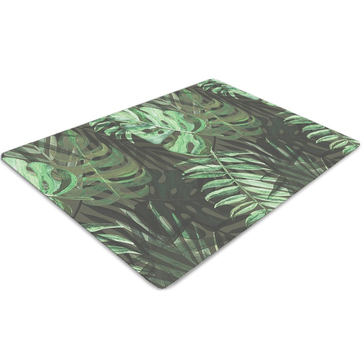 Covor pentru scaun de birou, PVC, monstru tropical, Verde, 140 cm x 100 cm, 010250310030100029972