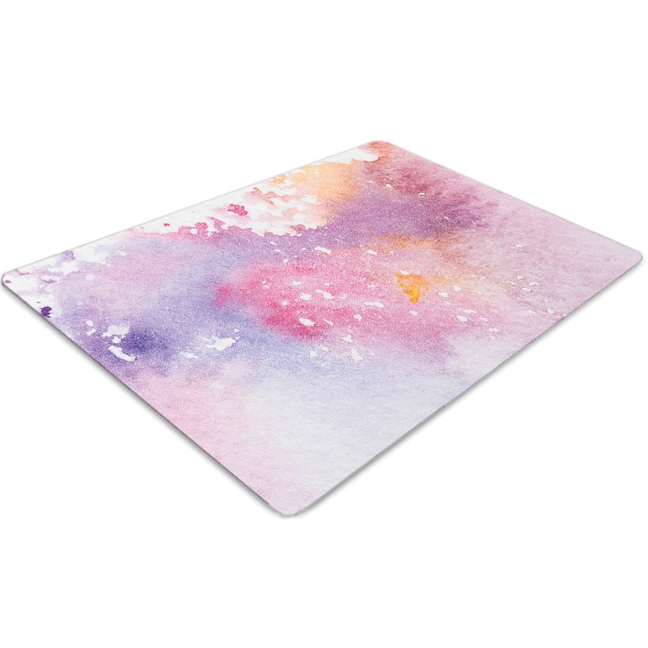 Covor PVC. Tulup. Vinil. Dreptunghi. Pete de bomboane. Roz. 140 cm x 100 cm. 010250310030100030365