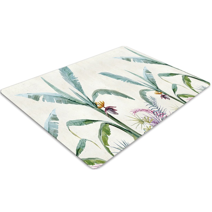 Covor PVC. Tulup. Vinil. Dreptunghi. Vegetatia junglei. Verde. 120 cm x 90 cm. 010250310020100011919