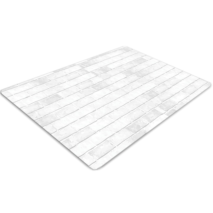 Covor pentru scaun de birou, PVC, caramida alba, Gri, 140 cm x 100 cm, 010250310030100030620