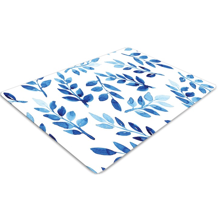 Covor pentru scaun de birou, PVC, acuarela albastra, Albastru, 140 cm x 100 cm, 010250310030100033165