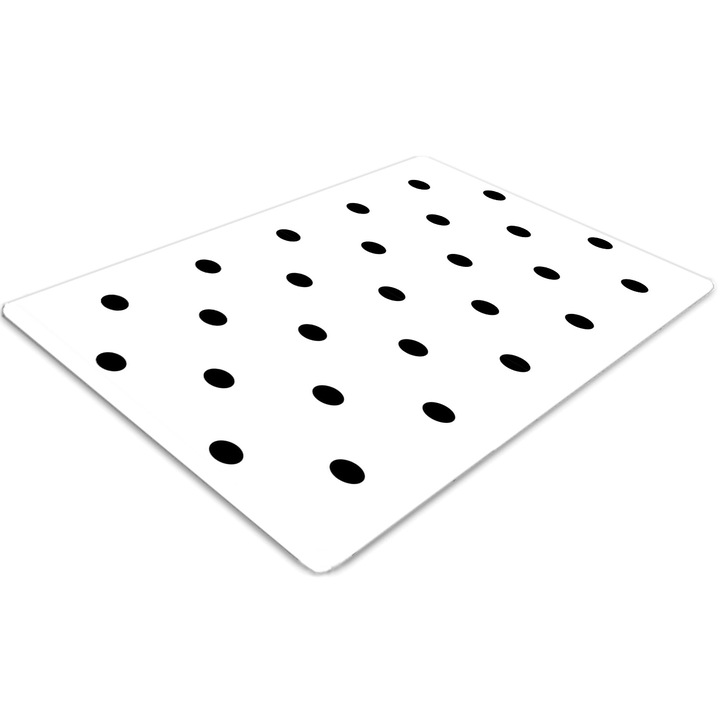 Covor pentru scaun de birou, PVC, puncte negre, Gri, 140 cm x 100 cm, 010250310030100012227