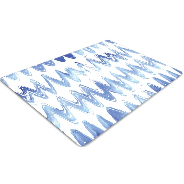 Covor pentru scaun de birou, PVC, valuri de acuarela, Albastru, 140 cm x 100 cm, 010250310030100030065