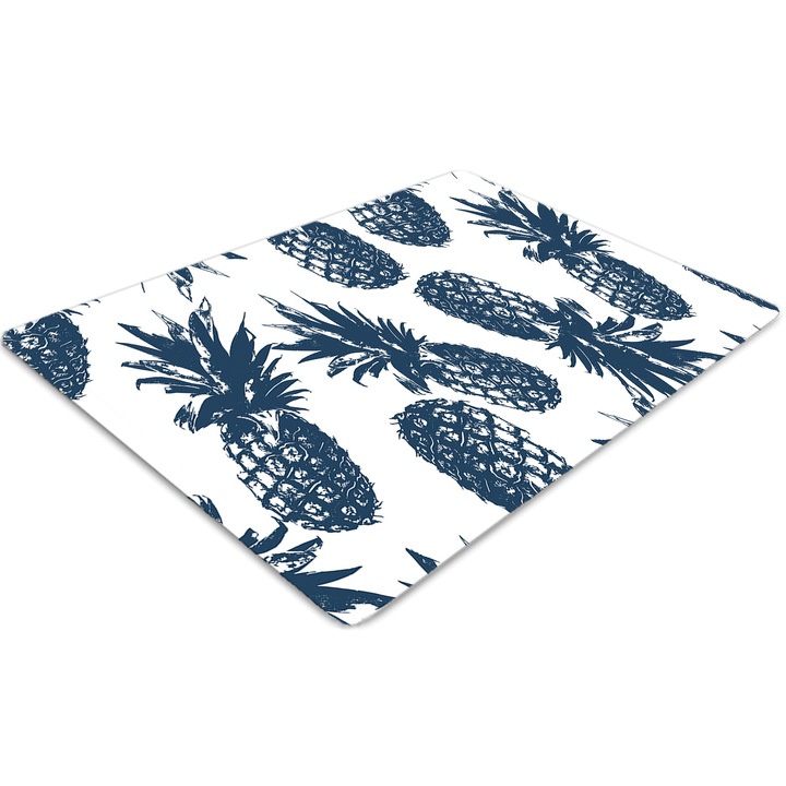 Covor pentru scaun de birou, PVC, ananas gri, Albastru, 140 cm x 100 cm, 010250310030100011616