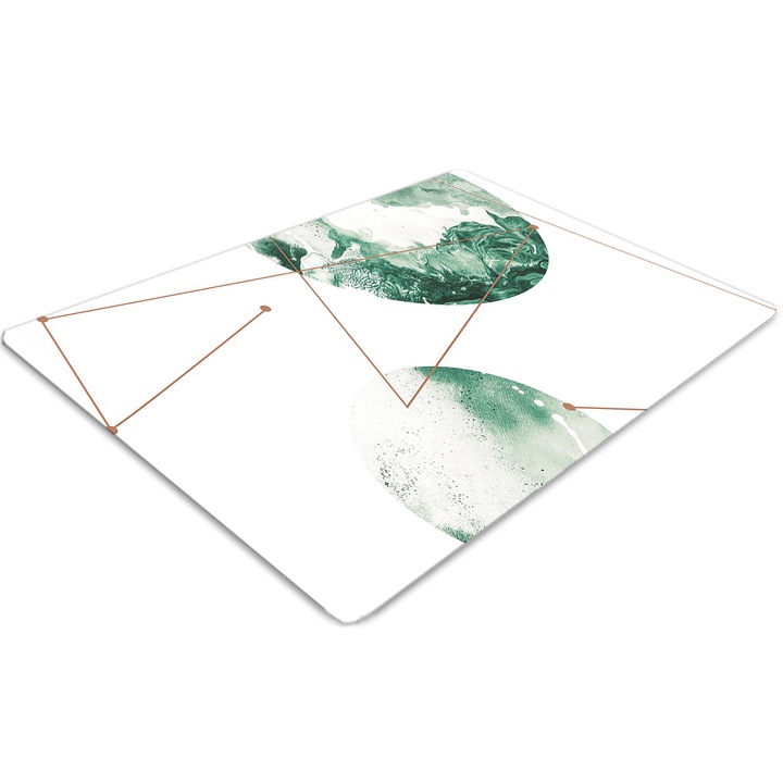 Covor pentru scaun de birou, PVC, luni de marmura, Verde, 140 cm x 100 cm, 010250310030100012268