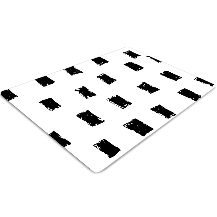 Covor pentru scaun de birou, PVC, patrate pictate, Gri, 140 cm x 100 cm, 010250310030100012281