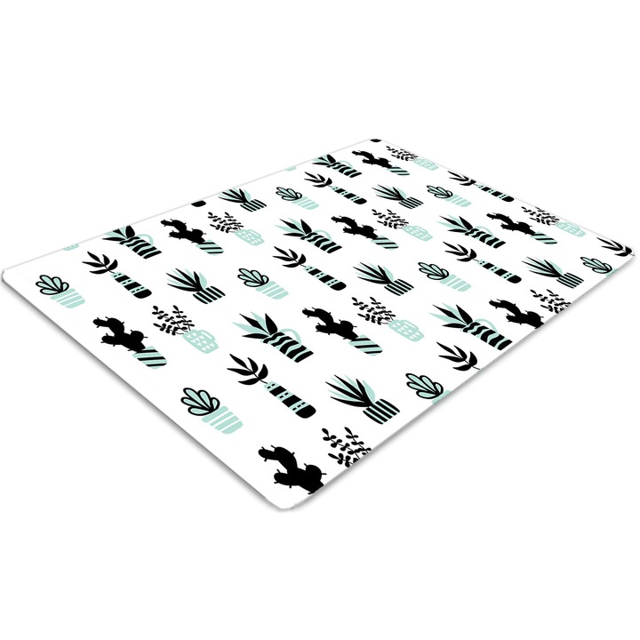 Covor pentru scaun de birou, PVC, suculent, Gri, 140 cm x 100 cm, 010250310030100030092