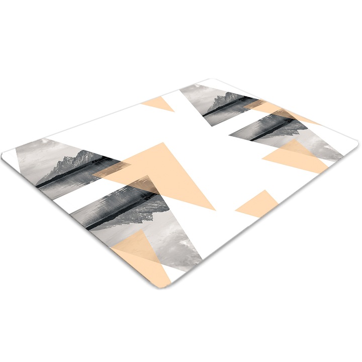 Covor pentru scaun de birou, PVC, peisajul lacului, Gri, 140 cm x 100 cm, 010250310030100012267