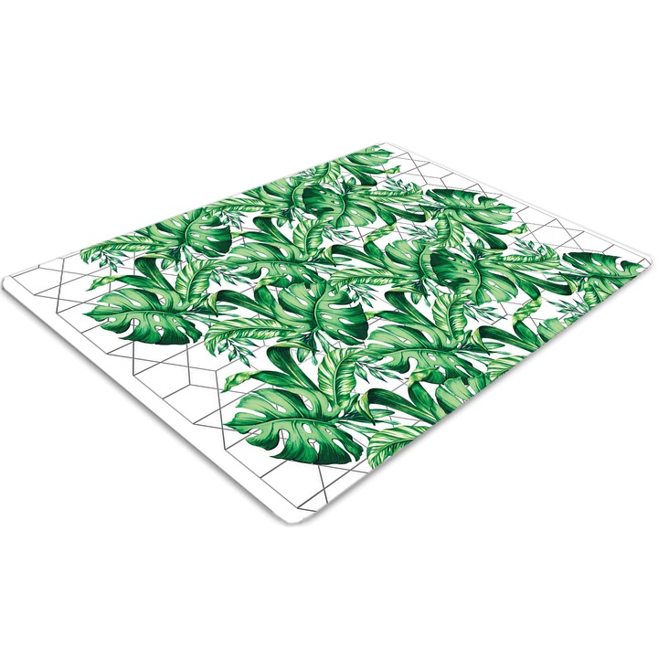 Covor pentru scaun de birou, PVC, linii geometrice, Verde, 140 cm x 100 cm, 010250310030100012308
