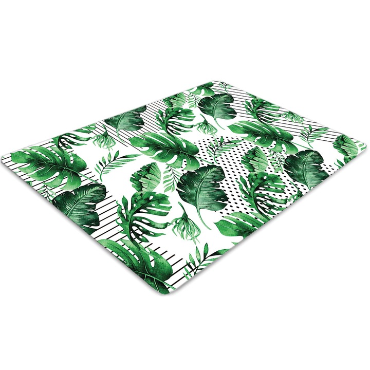 Covor pentru scaun de birou, PVC, puncte si liniute, Verde, 140 cm x 100 cm, 010250310030100012309