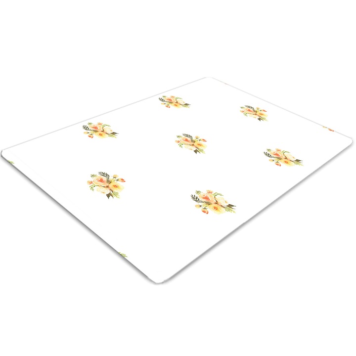 Covor pentru scaun de birou, PVC, mini buchete, Galben, 140 cm x 100 cm, 010250310030100030120