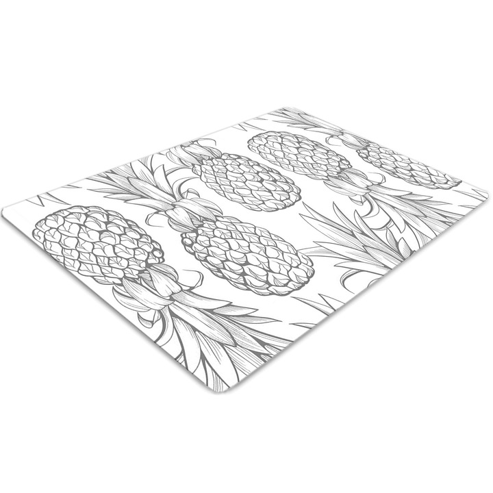 Covor pentru scaun de birou, PVC, model in ananas, Gri, 140 cm x 100 cm, 010250310030100012235