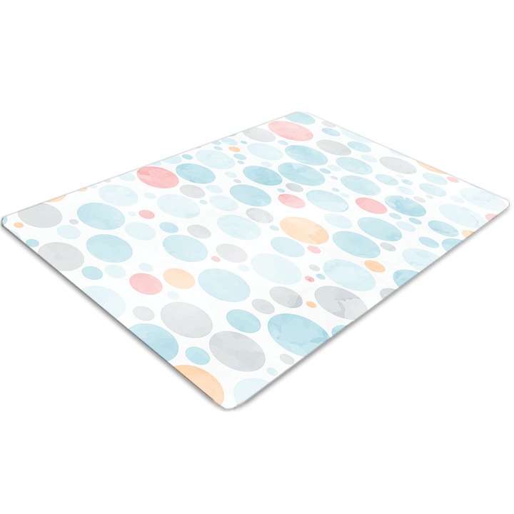 Covor pentru scaun de birou, PVC, puncte pastelate, Albastru, 140 cm x 100 cm, 010250310030100030135