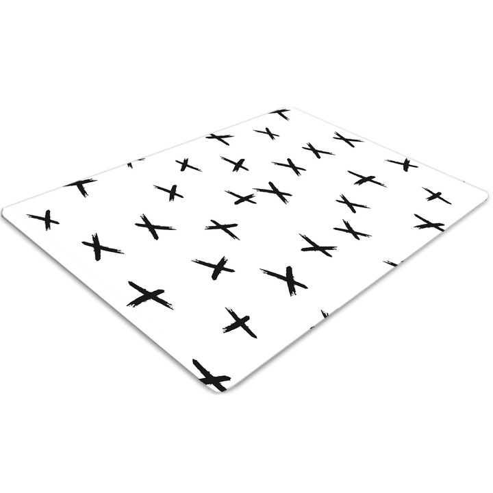 Covor PVC. Tulup. Vinil. Dreptunghi. Cruci desenate. Gri. 120 cm x 90 cm. 010250310020100030179