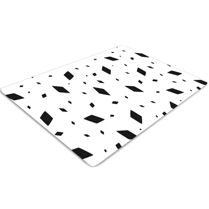 Covor pentru scaun de birou, PVC, motive geometrice, Gri, 140 cm x 100 cm, 010250310030100030167