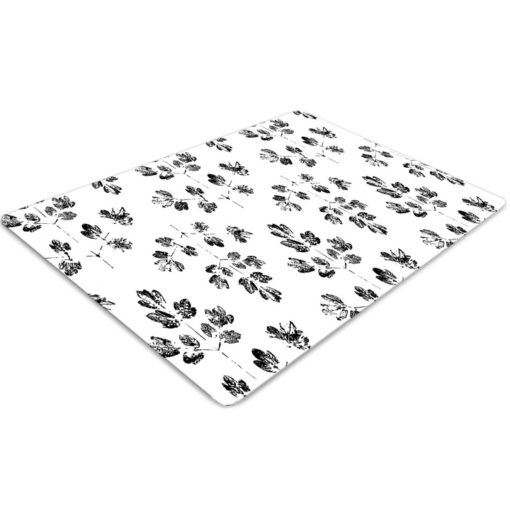 Covor pentru scaun de birou, PVC, model alb-negru, Gri, 140 cm x 100 cm, 010250310030100030196