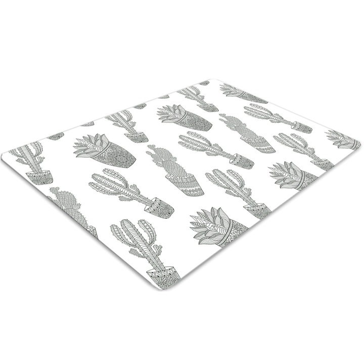 Covor pentru scaun de birou, PVC, cactusi mexicani, Verde, 140 cm x 100 cm, 010250310030100030202