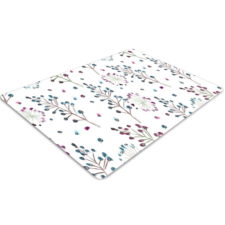 Covor pentru scaun de birou, PVC, floare, Verde, 140 cm x 100 cm, 010250310030100030690