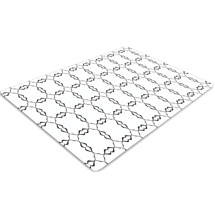 Covor pentru scaun de birou, PVC, roti ondulate, Albastru, 140 cm x 100 cm, 010250310030100030816