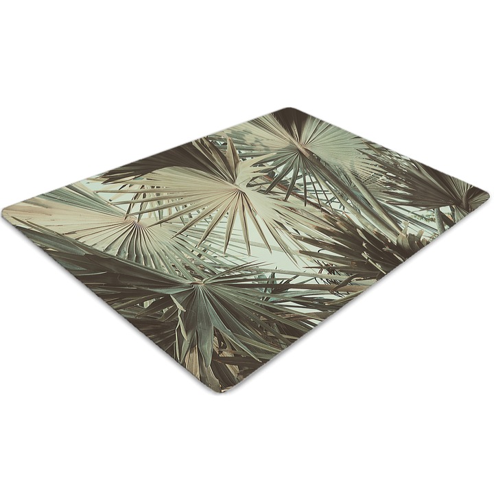 Covor pentru scaun de birou, PVC, tufa de banane, Verde, 140 cm x 100 cm, 010250310030100012518