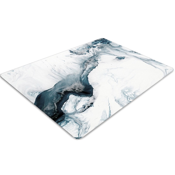 Covor pentru scaun de birou, PVC, abstractie de iarna, Albastru, 140 cm x 100 cm, 010250310030100051139