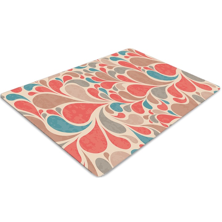 Covor pentru scaun de birou, PVC, lacrimi colorate, Roz, 140 cm x 100 cm, 010250310030100030864