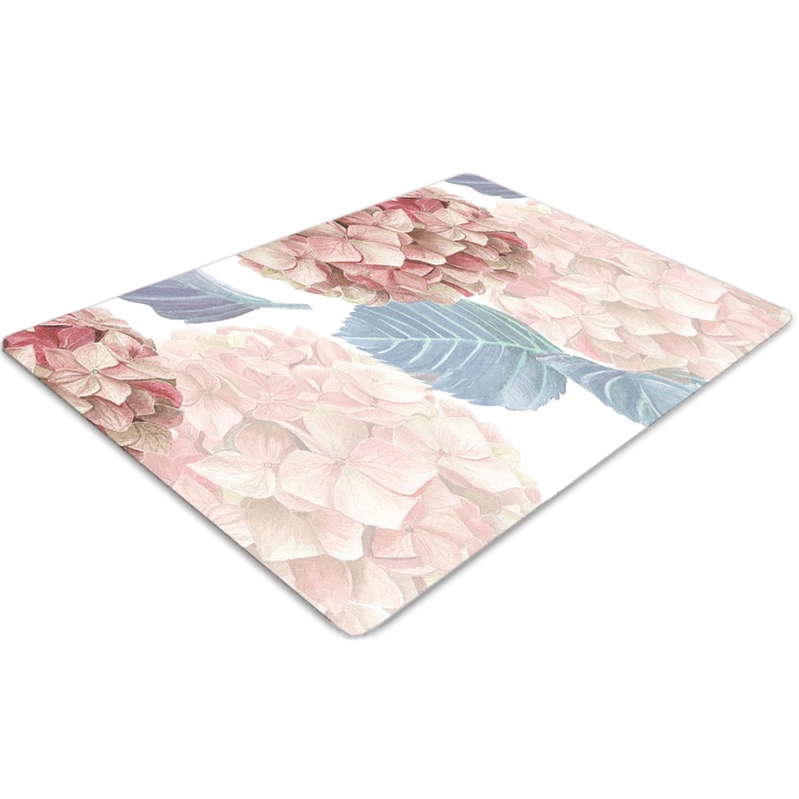 Covor pentru scaun de birou, PVC, hortensie, Albastru, 140 cm x 100 cm, 010250310030100030892