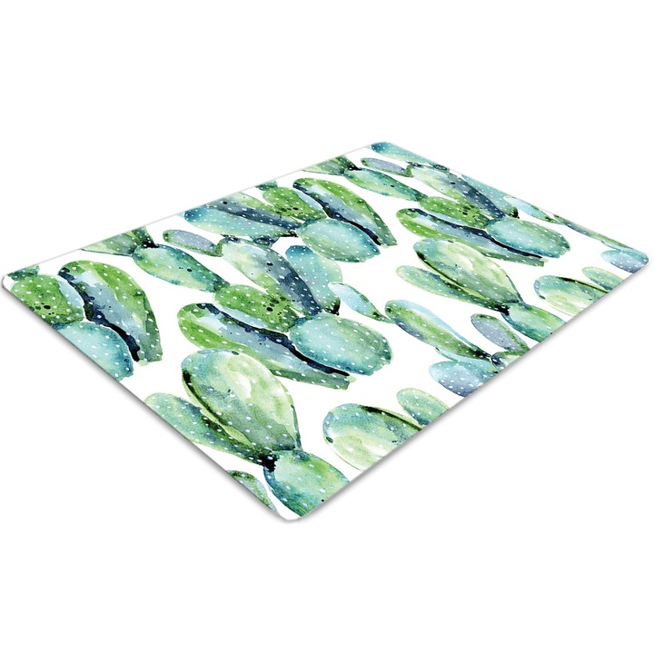 Covor PVC. Tulup. Vinil. Dreptunghi. Cactus acuarela. Verde. 140 cm x 100 cm. 010250310030100012595