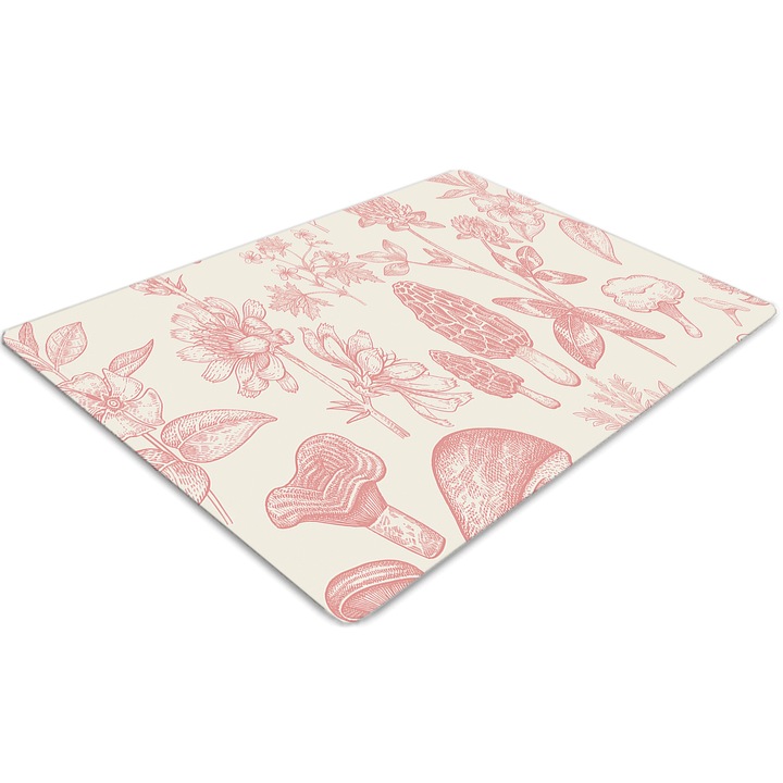 Covor pentru scaun de birou, PVC, comorile padurii, Roz, 140 cm x 100 cm, 010250310030100012683