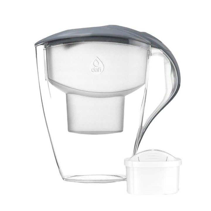 Чаша за филтър за вода, Dafi, 3 л, прозрачна/сива