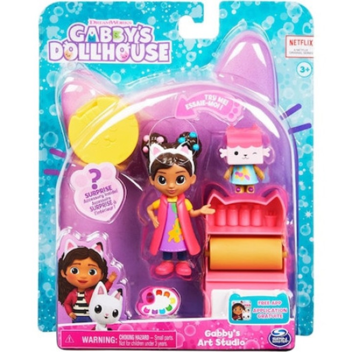 Интерактивни фигурки Gabby's Dollhouse Art Studio Spin Master Комплект от 3 с аксесоари, 3 години +
