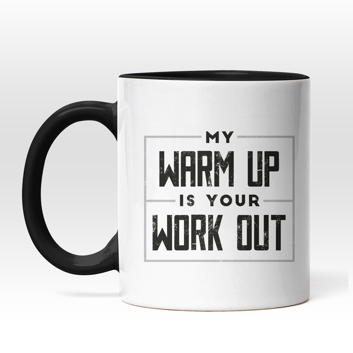 Cana Pentru Iubitorii de Rulote, Camping In Aer Liber, In Padure sau Pe Munte cu Mesajul Camping is My Happy Place 330 ml, Maner si Interior Negru, Multicolor