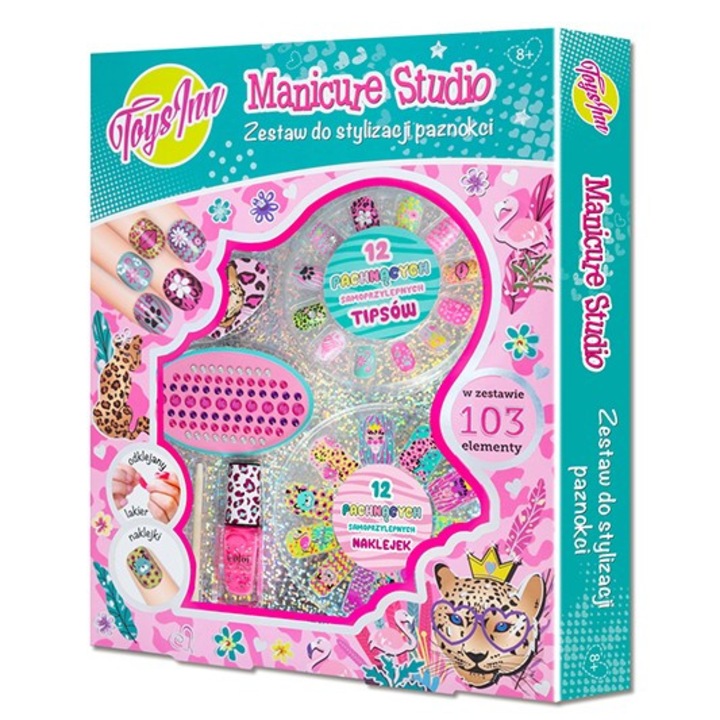 Set nail art pentru copii Manicure Studio, Stnux, 8 ani+, Multicolor