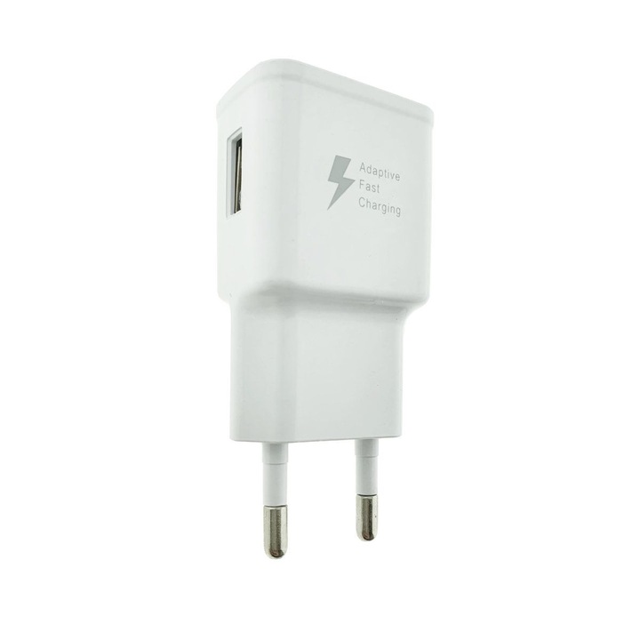 Adaptor retea pentru telefon, Fast Charge de 15W, 1xUSB, inclusiv cablu de date Type-C, Alb