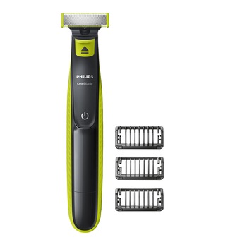 Philips OneBlade QP2520/20 Aparat hibrid de barbierit si tuns barba, 3 piepteni, Acumulatori, Negru/Verde Philips OneBlade QP2520/20 Aparat hibrid de barbierit si tuns barba, 3 piepteni, Acumulatori, Negru/Verde