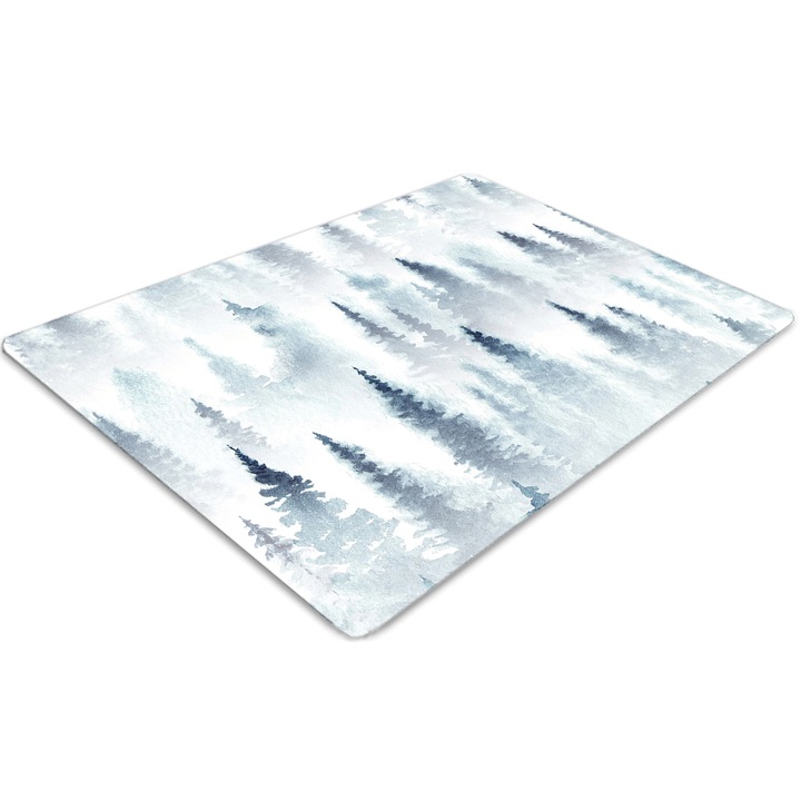 Covor pentru scaun de birou, PVC, padurea cetoasa, Albastru, 140 cm x 100 cm, 010250310030100030730