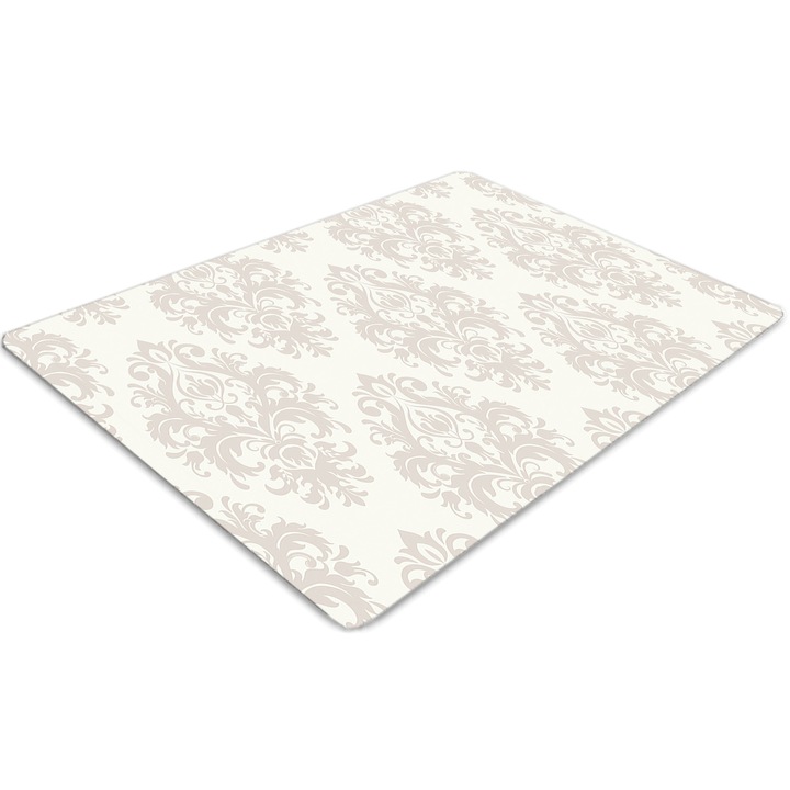 Covor pentru scaun de birou, PVC, model de damasc, Verde, 140 cm x 100 cm, 010250310030100030023