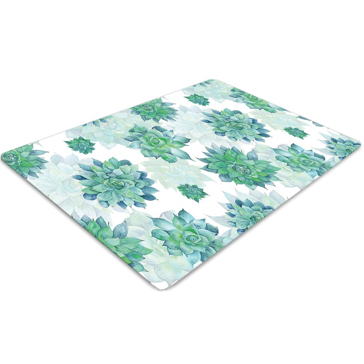 Covor pentru scaun de birou, PVC, suculent, Albastru, 140 cm x 100 cm, 010250310030100030163