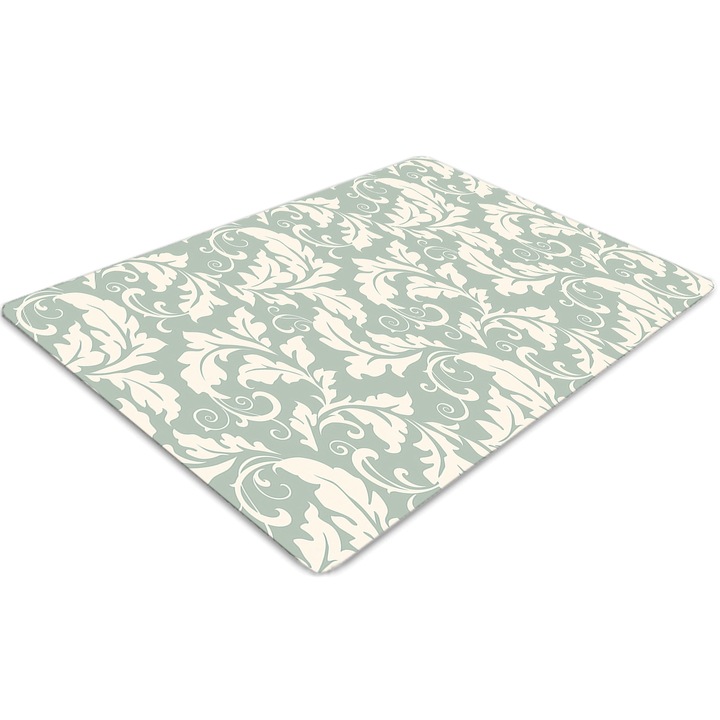 Covor pentru scaun de birou, PVC, tapet retro, Verde, 140 cm x 100 cm, 010250310030100030247